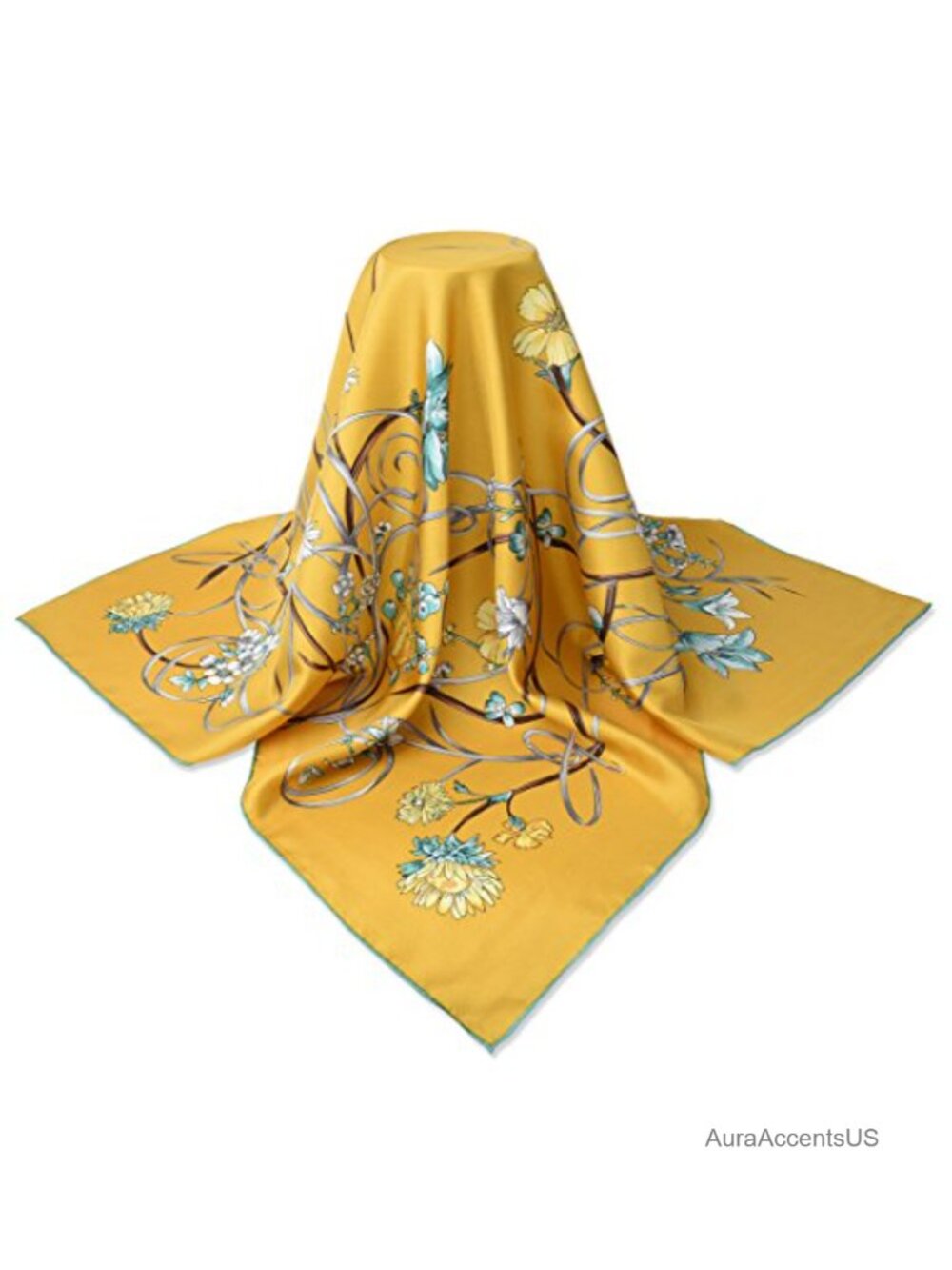 corciova Real Silk Neck Scarf 21x21 Lightweight Bandana Headband